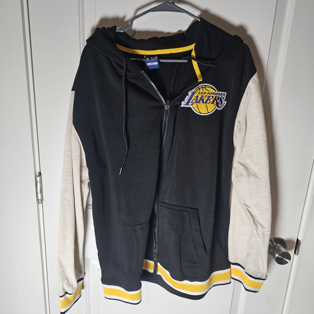 Los Angeles Lakers Black & Cream Full-Zip Hoodie